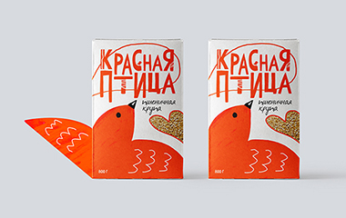 Победитель конкурса «Заводной апельсин 2025» в номинации «Упаковка для пищевой продукции»: Анастасия Храпчикова и ее работа «Упаковка для крупы «Красная птица»